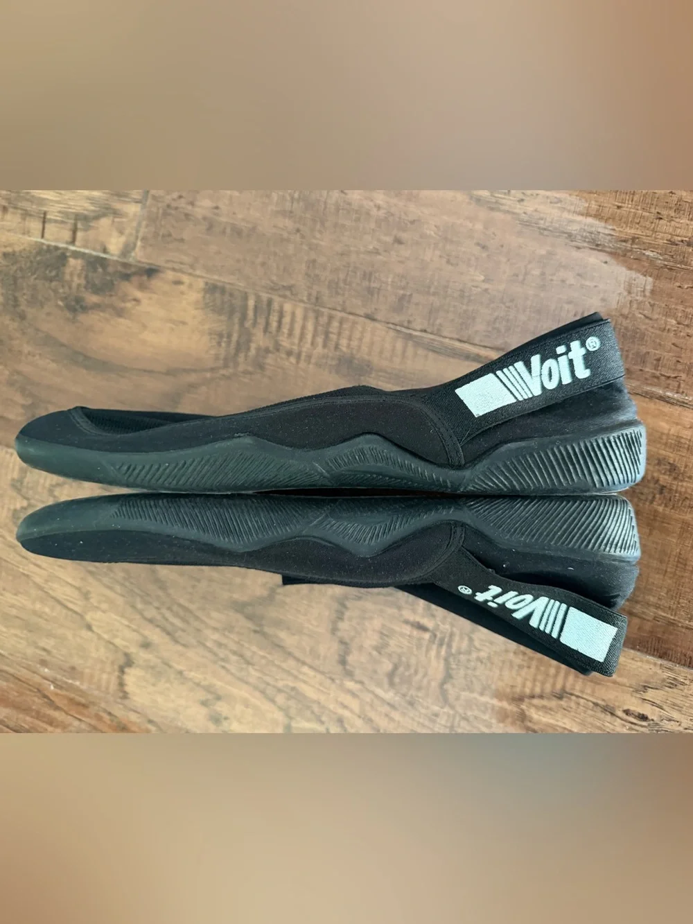 Voit Black Slip-On Aqua Shoes with Logo Strap